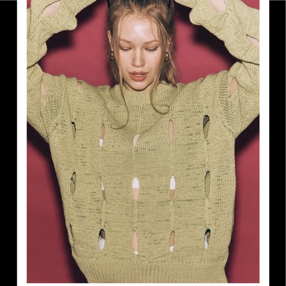 Theopen product cut-out cotton sweater - Picture 2 of 8